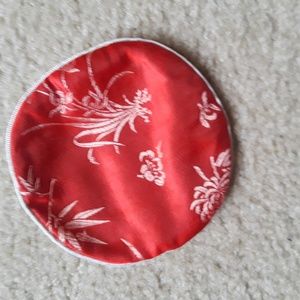 Woman's satin embroidered zippered change purse